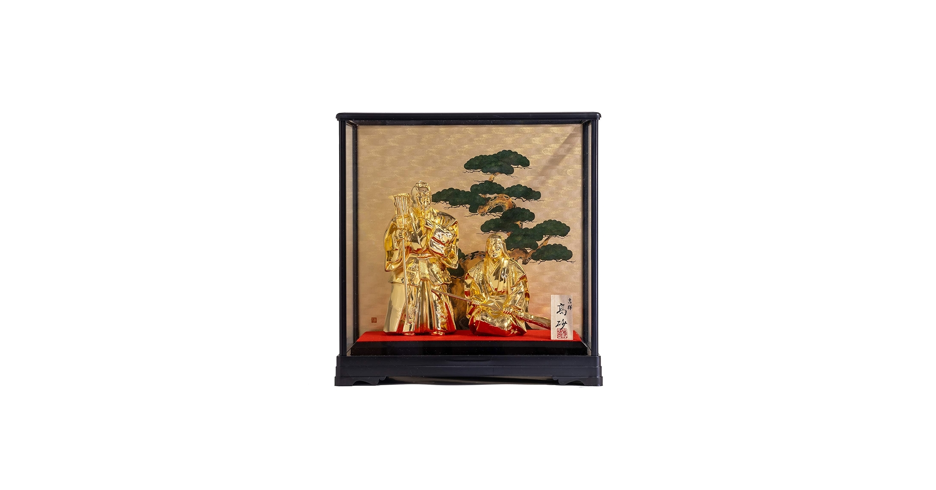 Amazon.co.jp: 吉祥 高砂 （金メッキ/24金）＿置物 能 相生松